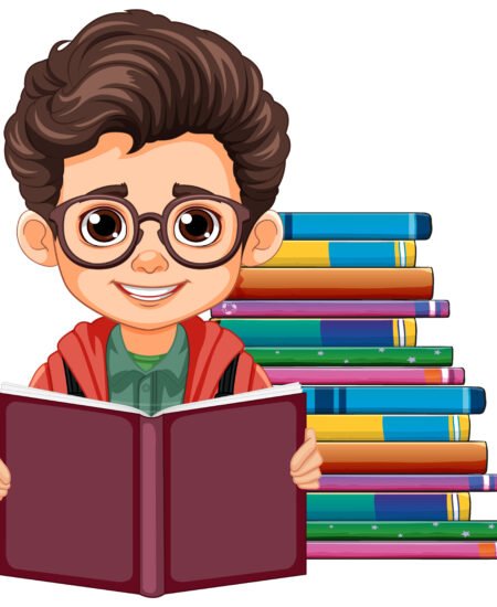 Smart Boy Reading Book
