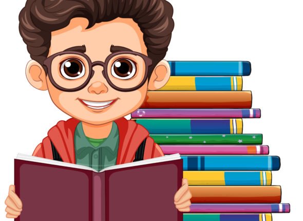 Smart Boy Reading Book